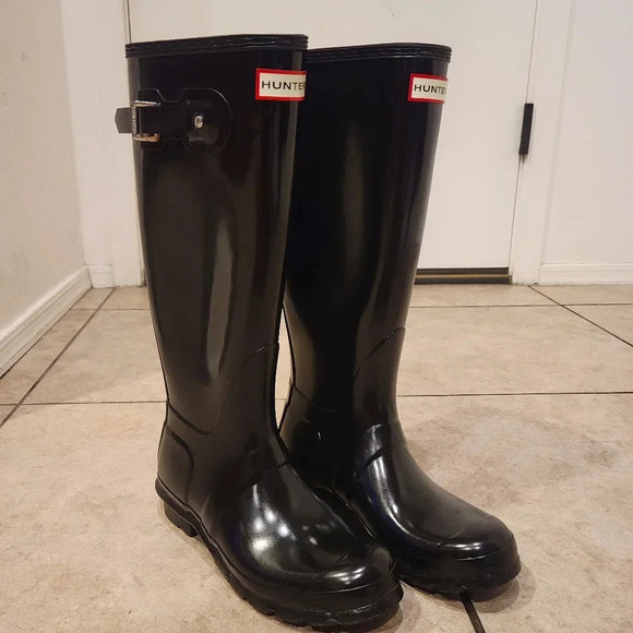 Hunter Original Tall Glossy Boots - Size 7 - Picture 1 of 9